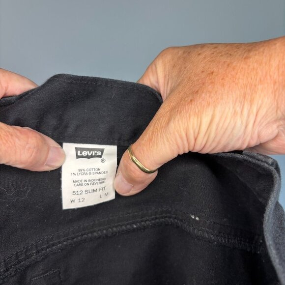 LEVI'S 512 Slim Fit Jean Womens 12 Red Tab Black Stretch - Picture 8 of 8